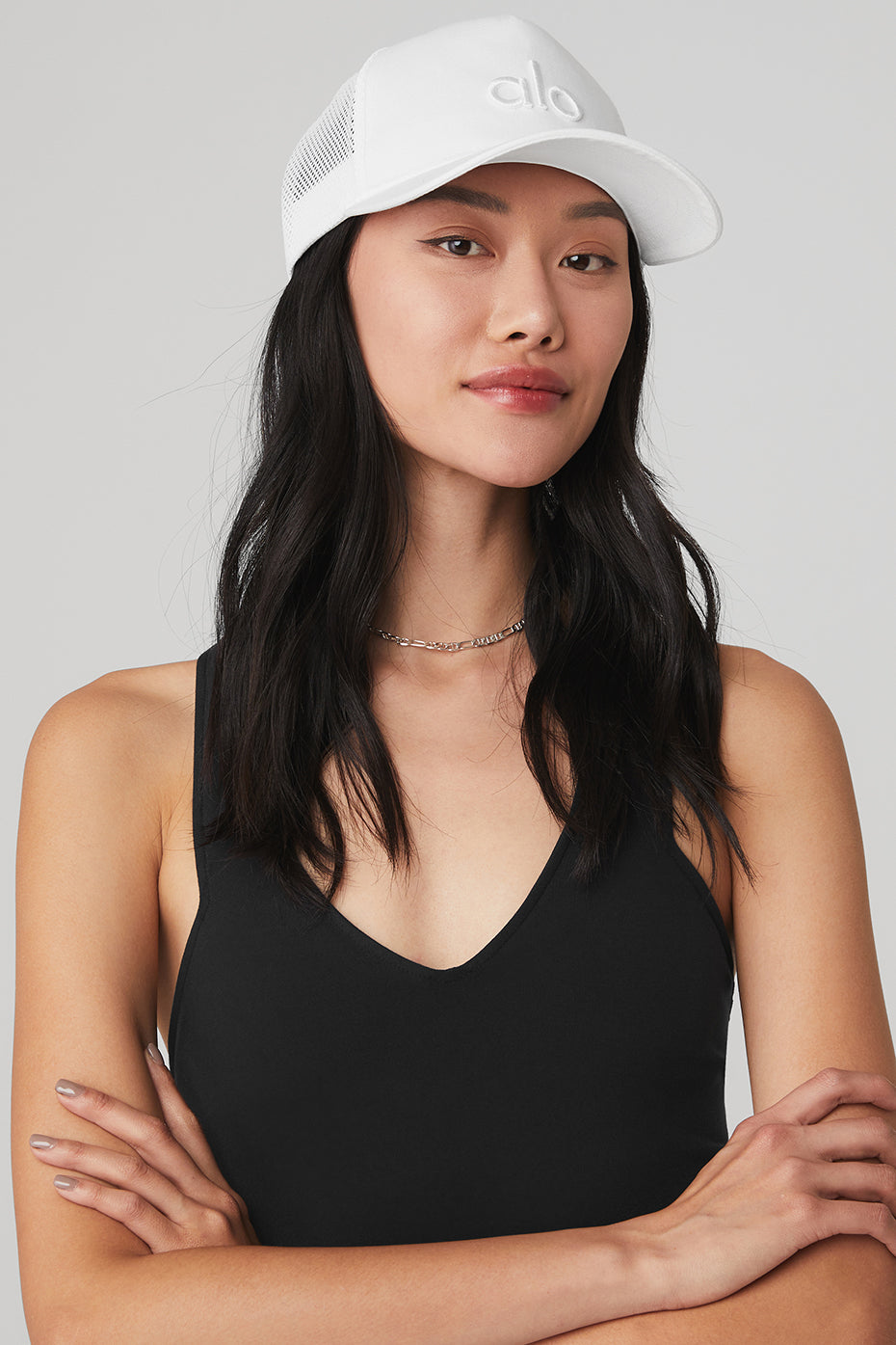 District Trucker Hat — White/White