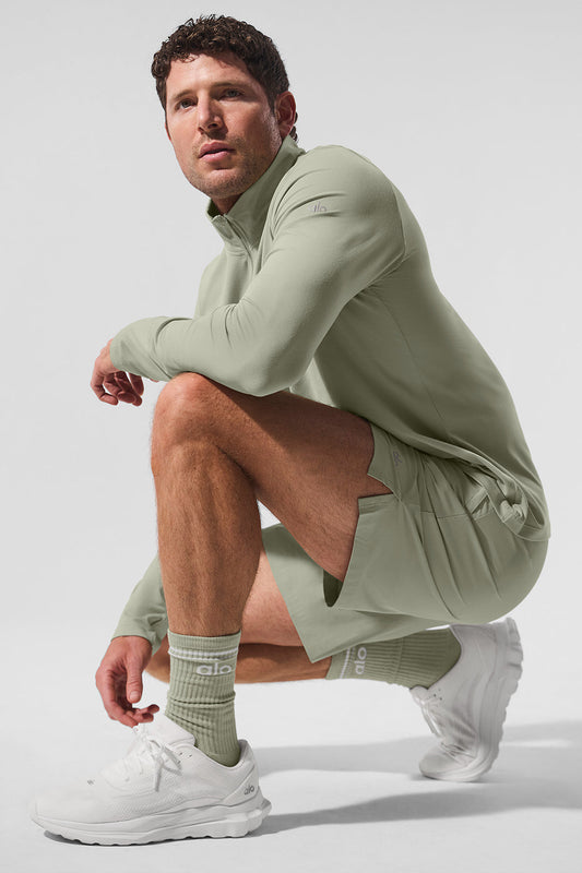 Unisex Throwback Sock — Limestone/White