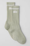 Unisex Throwback Sock — Limestone/White