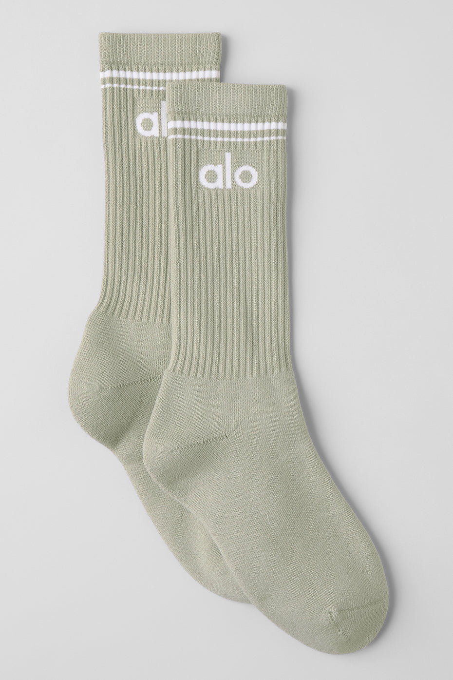 Unisex Throwback Sock — Limestone/White