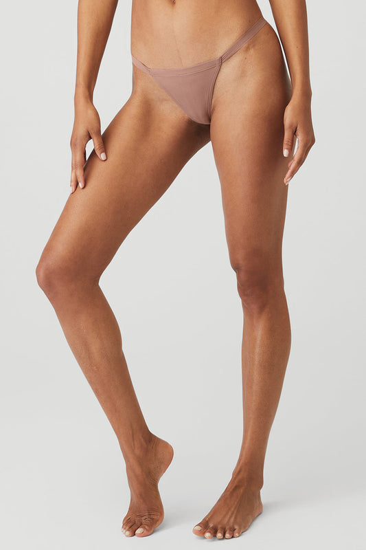 Airbrush Invisible String Thong — Smoky Quartz