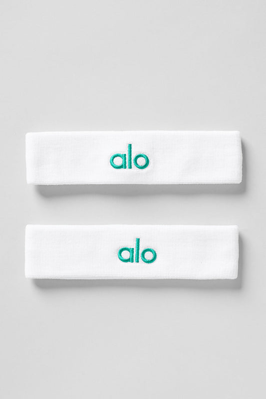 Glow Sweatband (2 — Pack) — White/Spruce Green