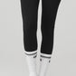 Women's Throwback Barre Sock — White/Black