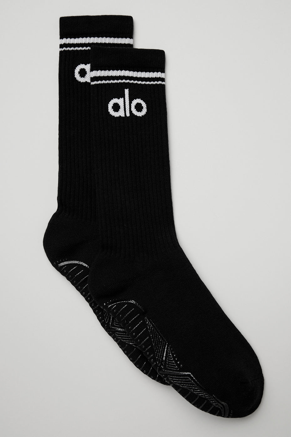Women's Throwback Barre Sock — Black/White