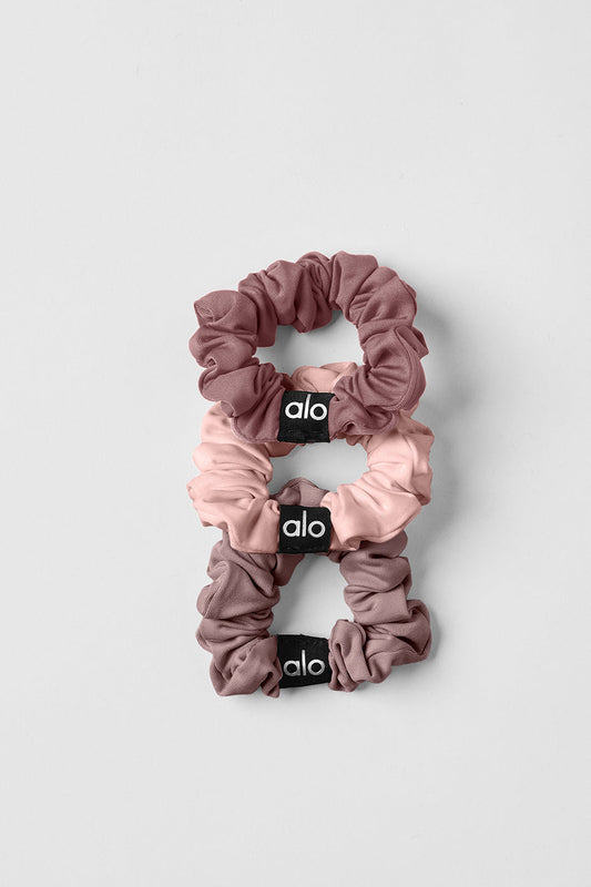 Fresh Mini Scrunchie 3 — Pack — Mushroom/Pink Quartz/Smoky Quartz
