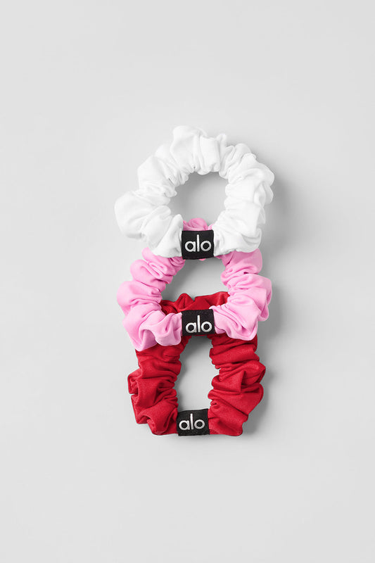 Fresh Mini Scrunchie 3 — Pack — Bold Red/Sweet Pink/White