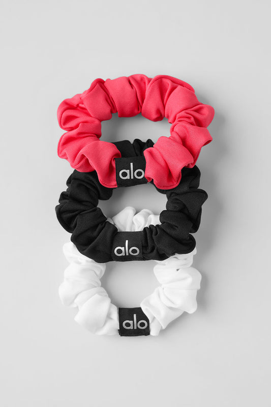 Fresh Mini Scrunchie 3 — Pack — Candy Red/Black/White