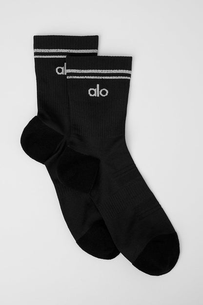 Unisex Half — Crew Performance Sock — Black