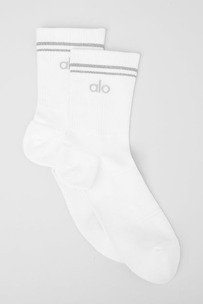 Unisex Half — Crew Performance Sock — White