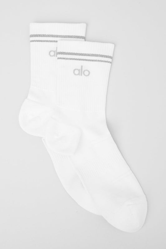 Unisex Half — Crew Performance Sock — White