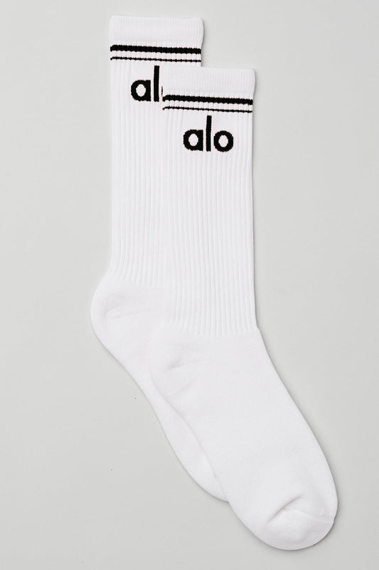 Unisex Throwback Sock — White/Black