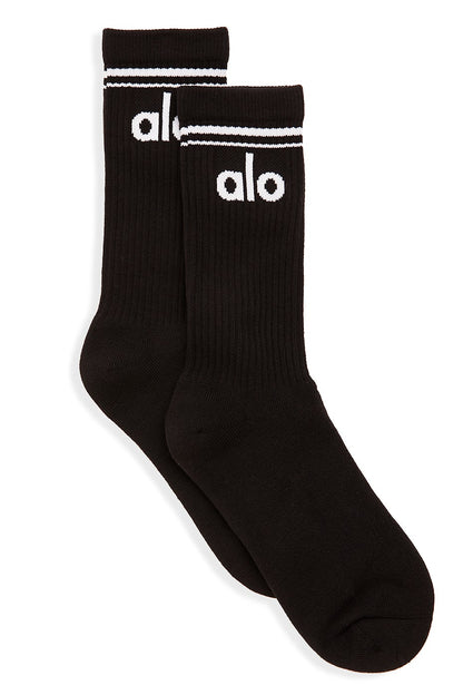 Unisex Throwback Sock — Black/White