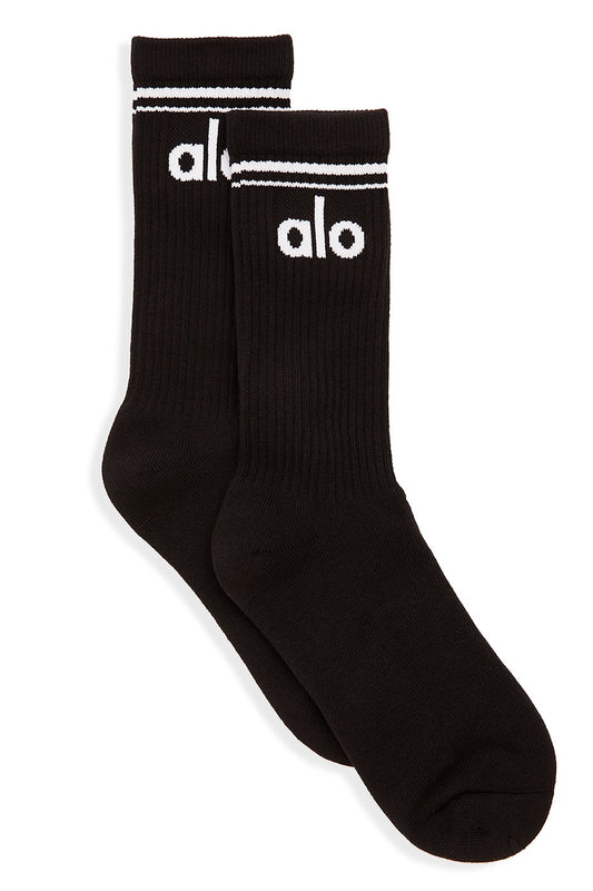 Unisex Throwback Sock — Black/White