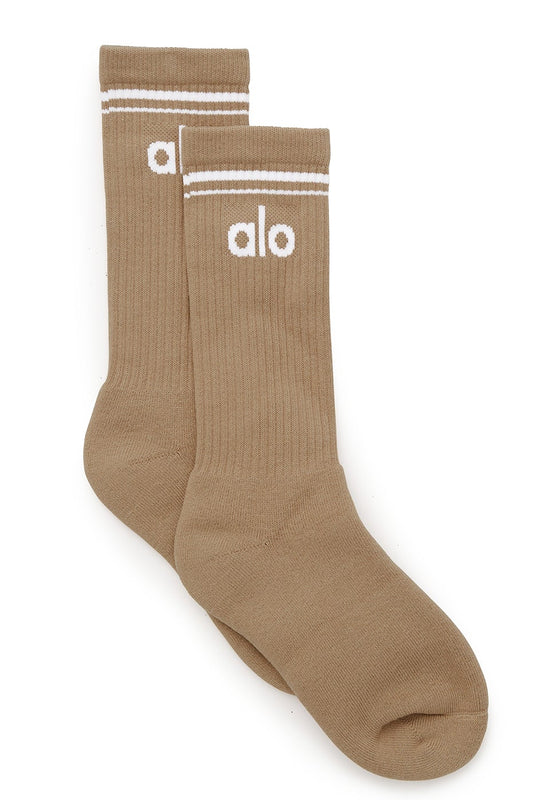 Unisex Throwback Sock — Gravel/White