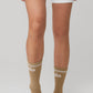 Unisex Throwback Sock — Gravel/White