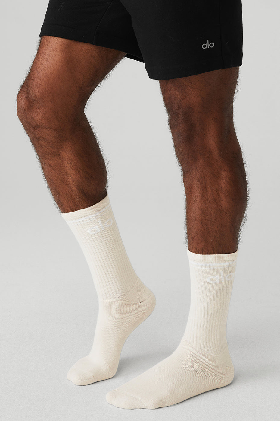 Unisex Throwback Sock — Bone/White