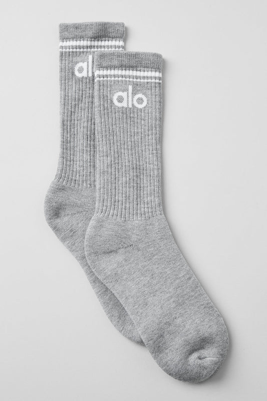 Unisex Throwback Sock — Athletic Heather Grey/White