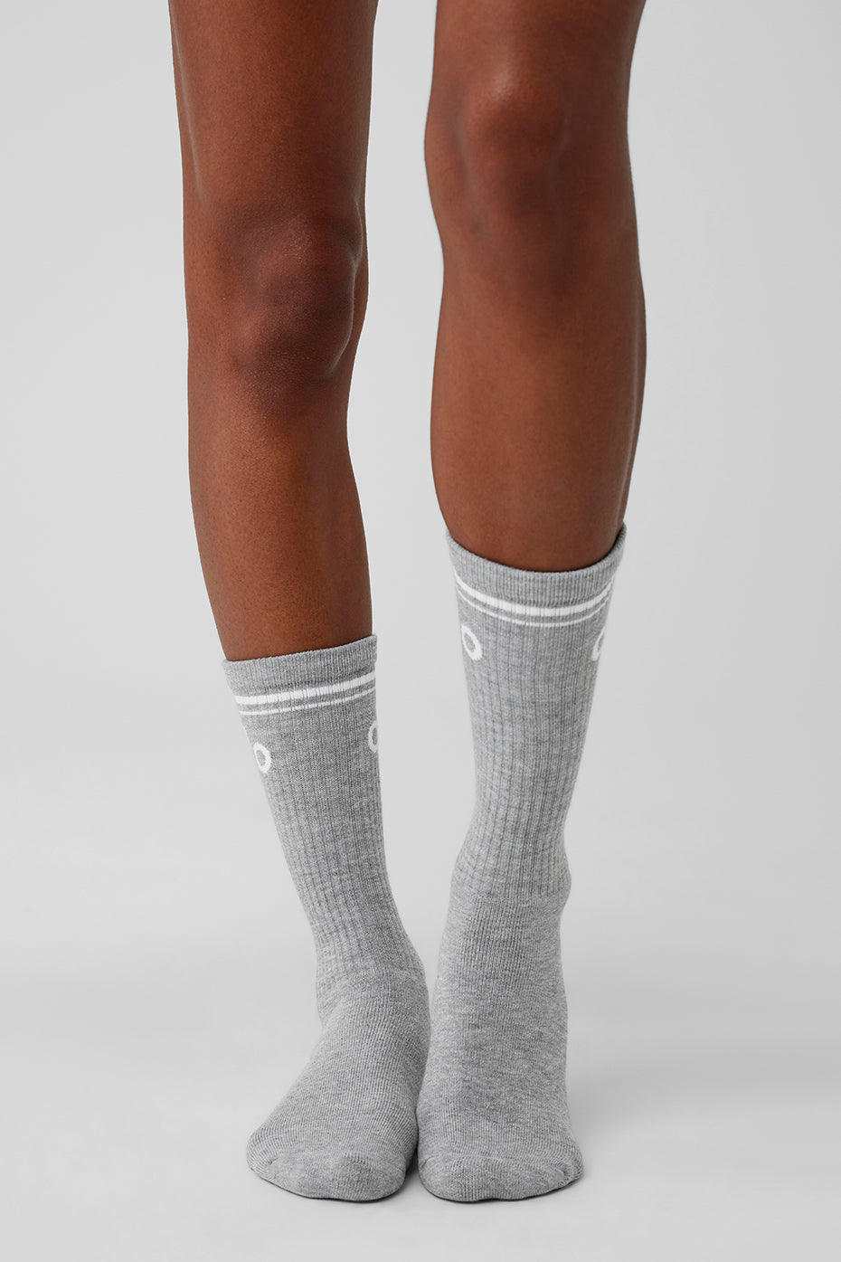 Unisex Throwback Sock — Athletic Heather Grey/White