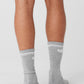 Unisex Throwback Sock — Athletic Heather Grey/White