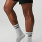 Unisex Throwback Sock — Athletic Heather Grey/Black