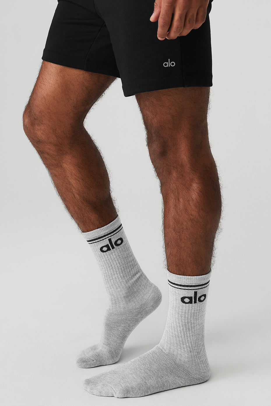 Unisex Throwback Sock — Athletic Heather Grey/Black