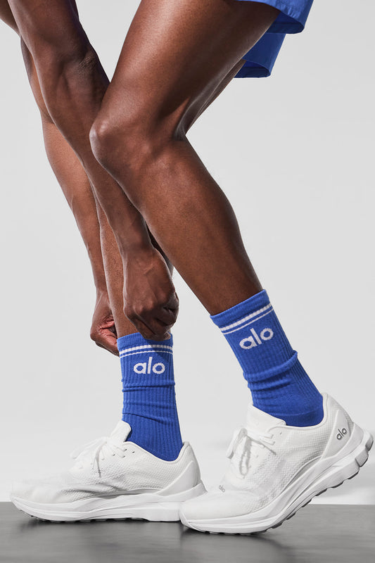 Unisex Throwback Sock — Marathon Blue/White