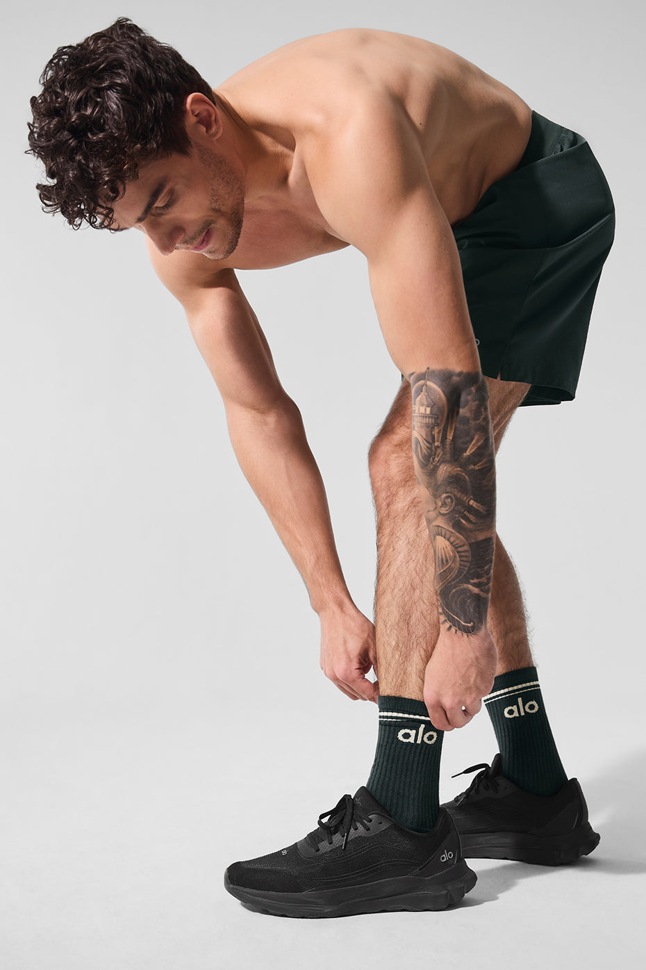 Unisex Throwback Sock — Charcoal Green/Ivory