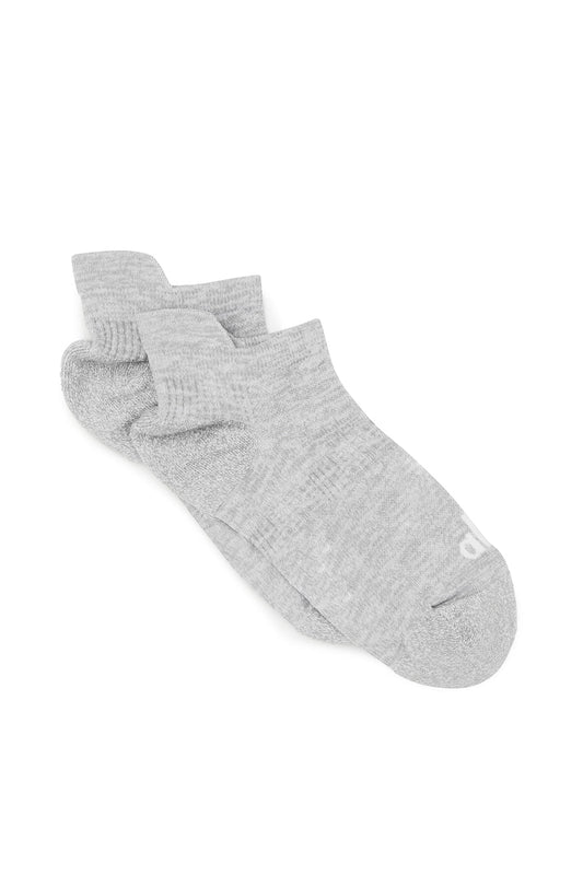 Women's Performance Tab Sock — Athletic Heather Grey/White