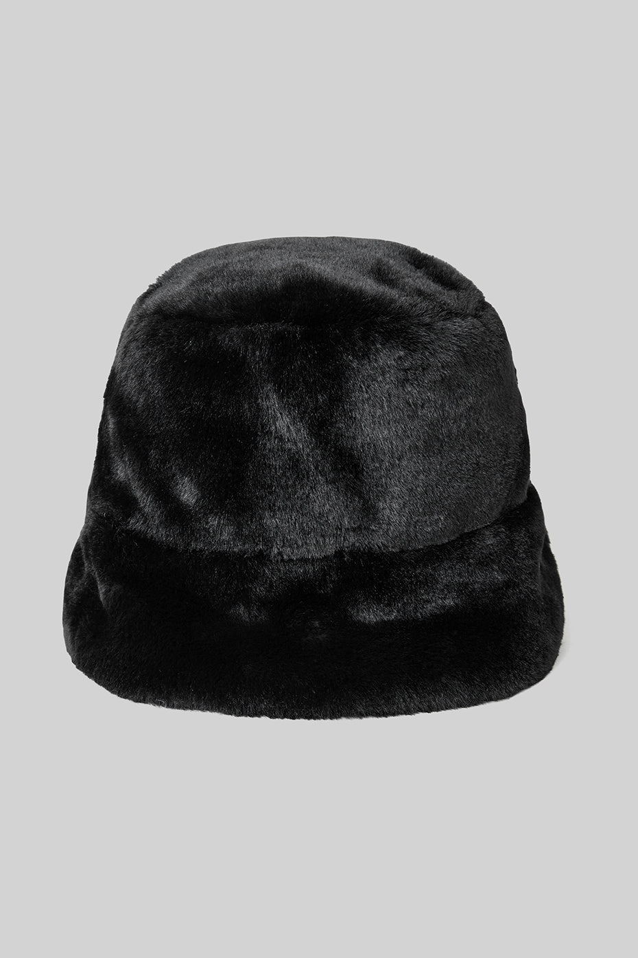 Faux Fur Bucket Hat — Black