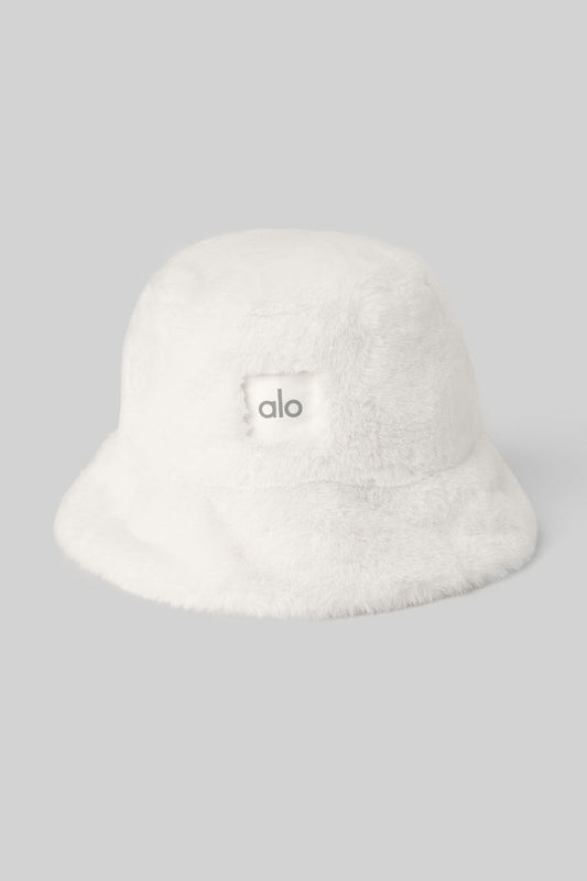 Faux Fur Bucket Hat — Ivory