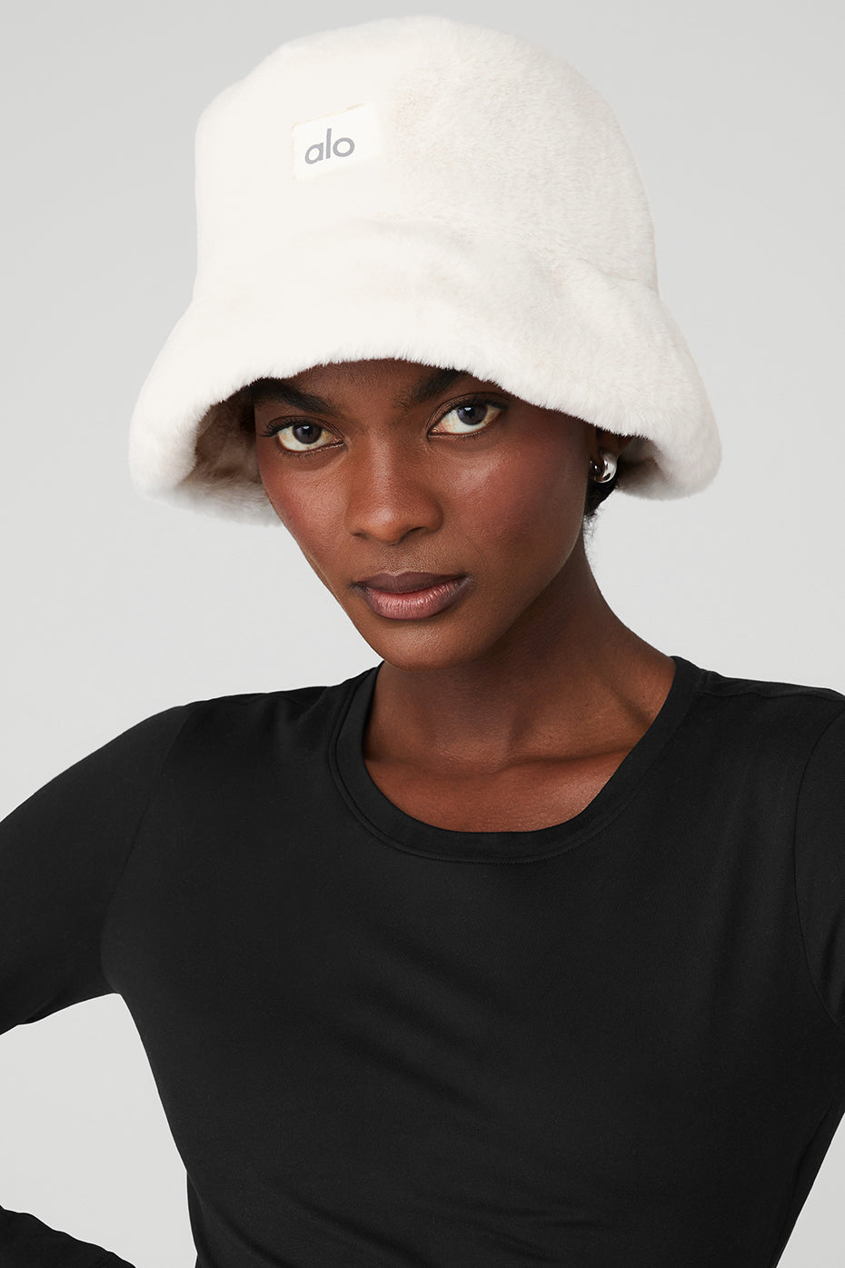 Faux Fur Bucket Hat — Ivory