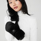 Faux Fur Mittens — Black