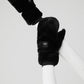 Faux Fur Mittens — Black