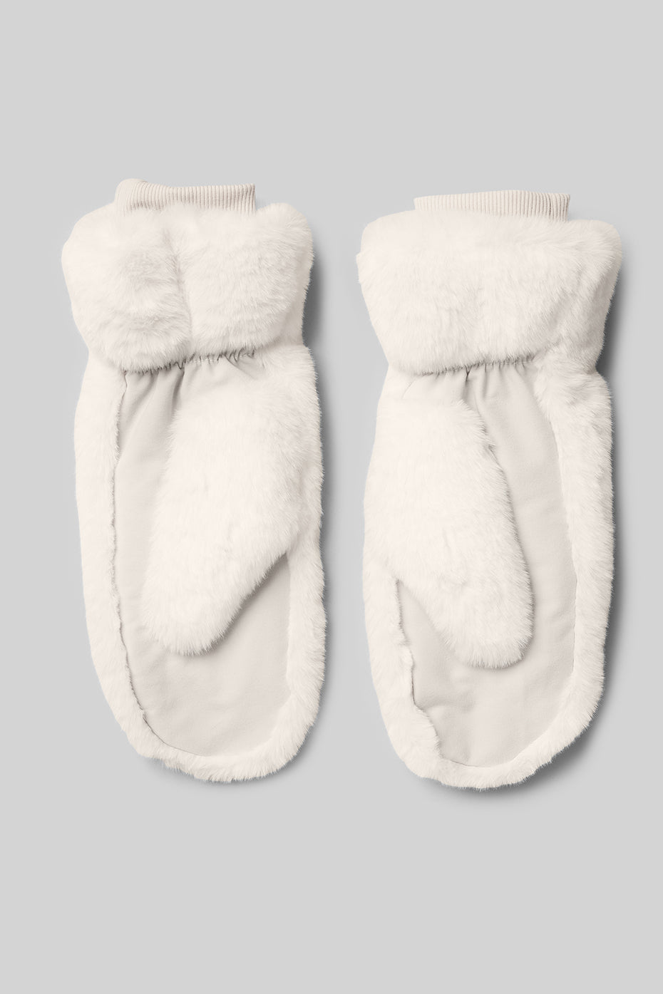 Faux Fur Mittens — Ivory