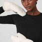 Faux Fur Mittens — Ivory