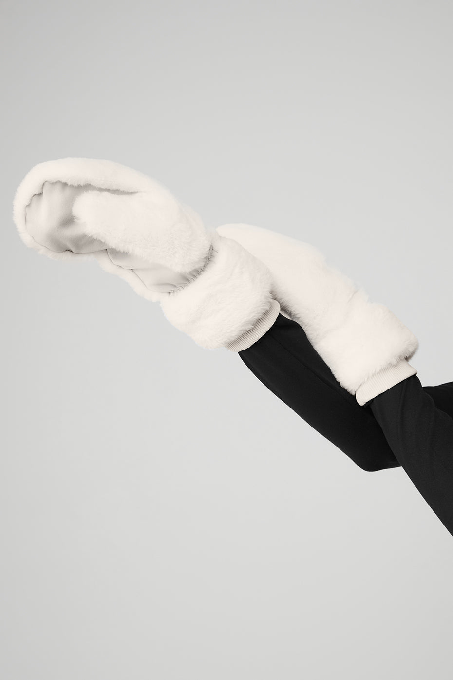 Faux Fur Mittens — Ivory