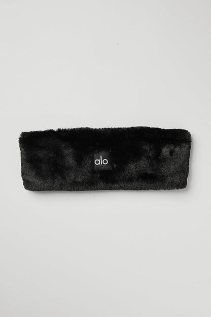 Faux Fur Ear Warmers — Black
