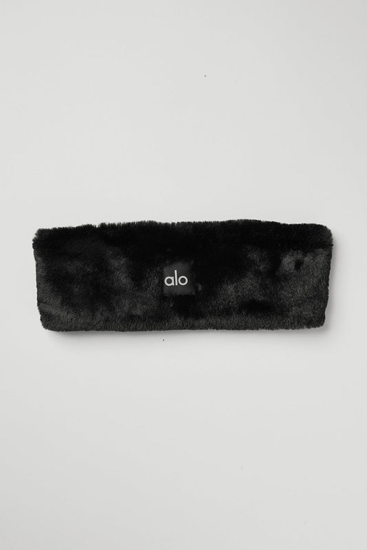 Faux Fur Ear Warmers — Black