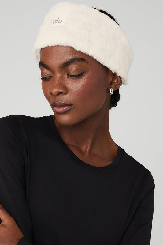 Faux Fur Ear Warmers — Ivory