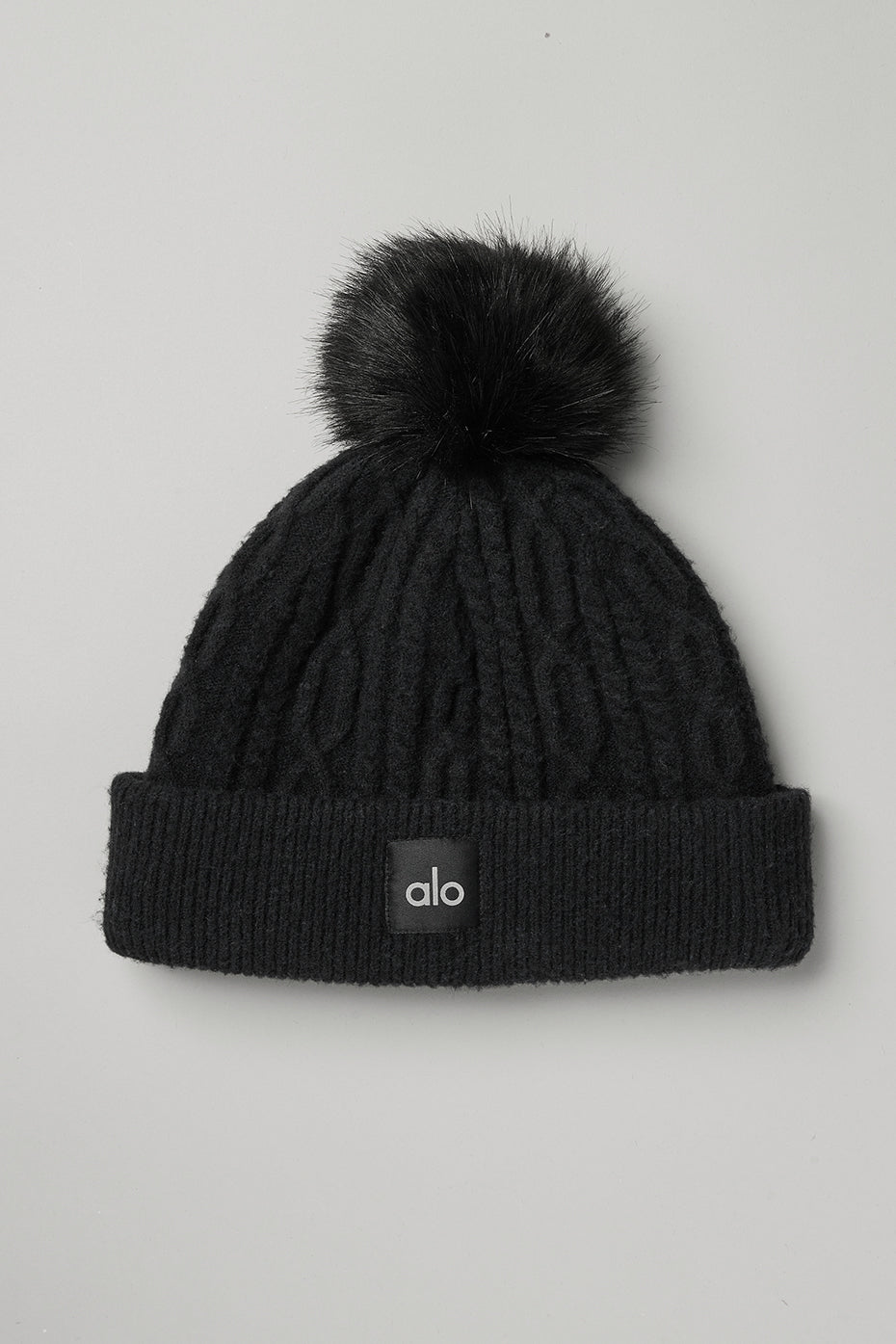 Cable Knit Beanie — Black