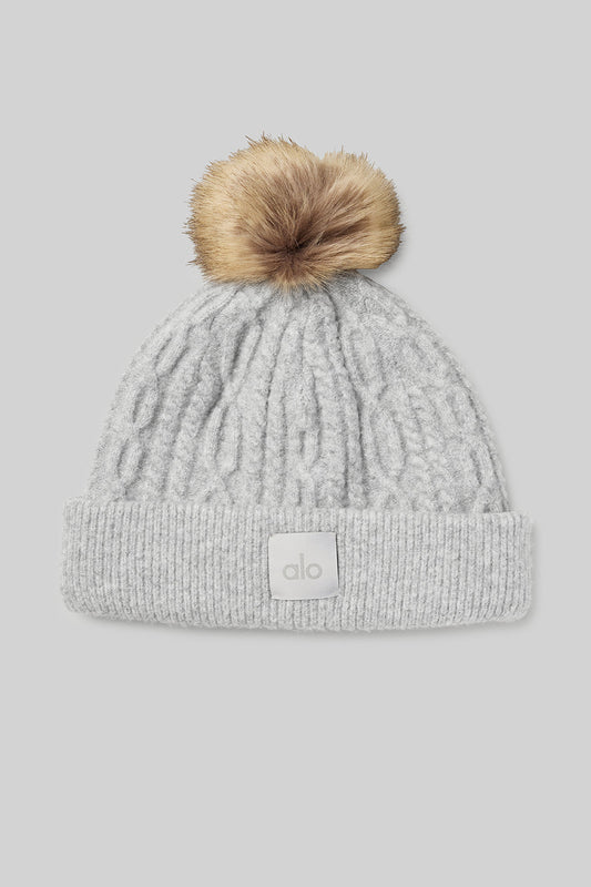 Cable Knit Beanie — Athletic Heather Grey