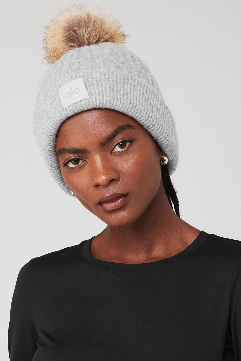 Cable Knit Beanie — Athletic Heather Grey