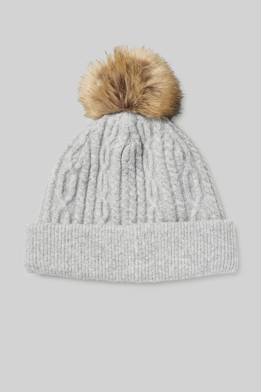 Cable Knit Beanie — Athletic Heather Grey