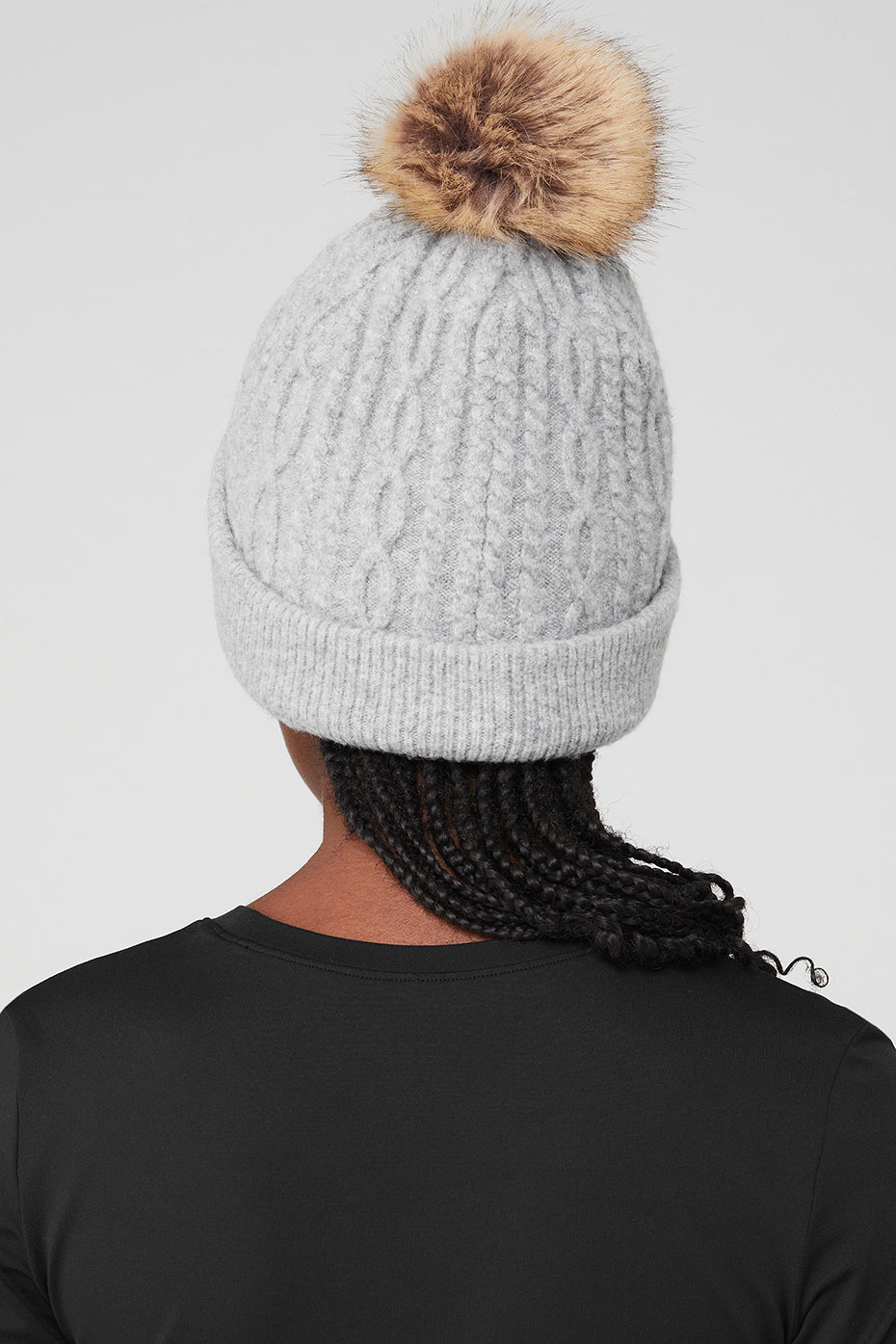 Cable Knit Beanie — Athletic Heather Grey