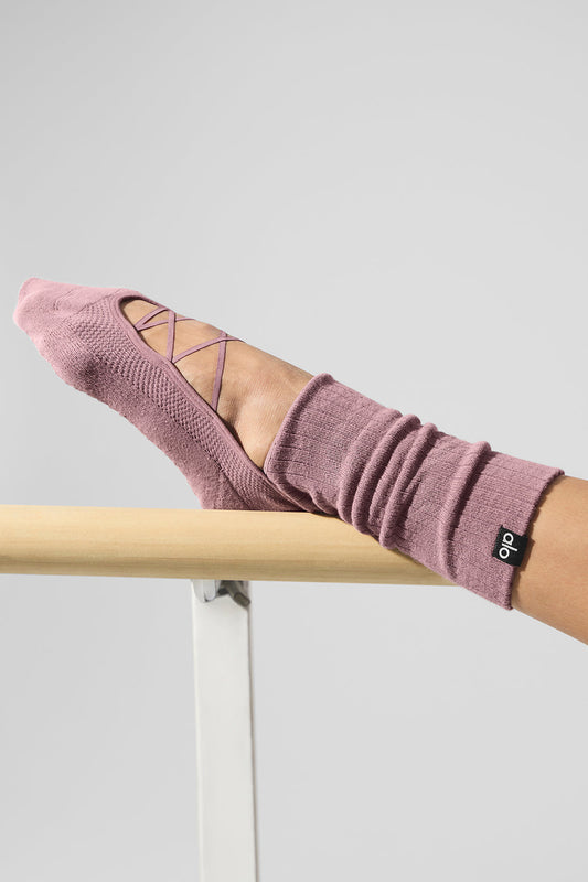 Women's Strappy Siren Grip Sock — Smoky Quartz