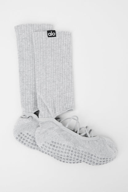 Women's Strappy Siren Grip Sock — Athletic Heather Grey