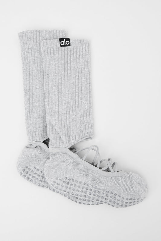 Women's Strappy Siren Grip Sock — Athletic Heather Grey