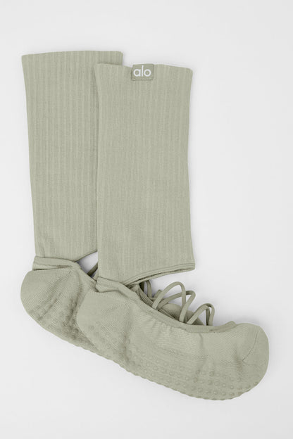 Women's Strappy Siren Grip Sock — Limestone