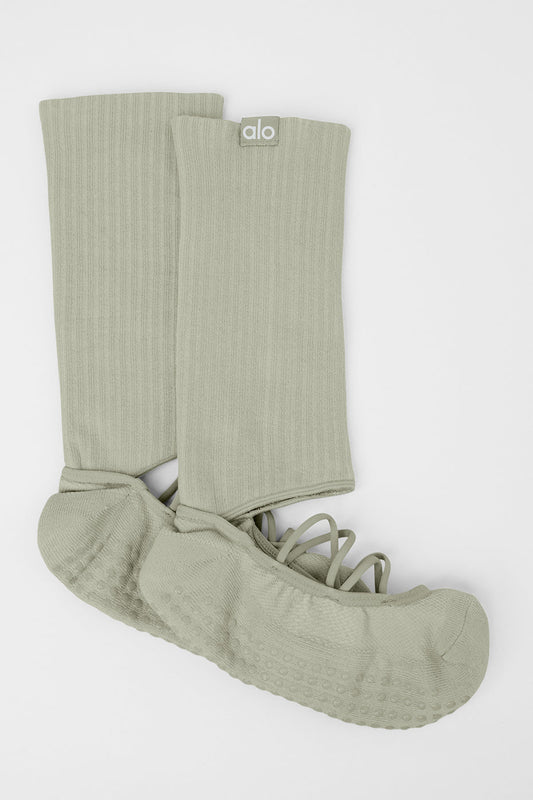 Women's Strappy Siren Grip Sock — Limestone