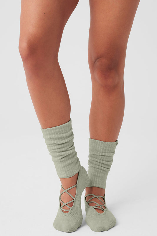 Women's Strappy Siren Grip Sock — Limestone
